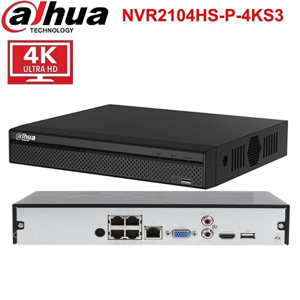 NVR 4 Canali POE 4K